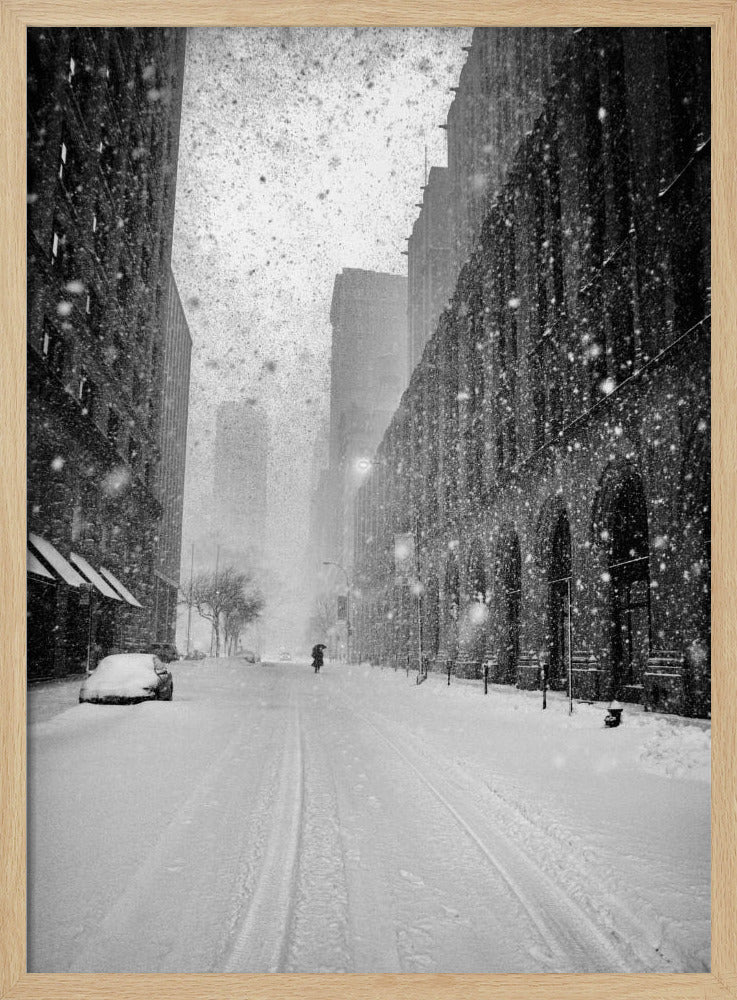 New York Walker in Blizzard - Poster / Art Print