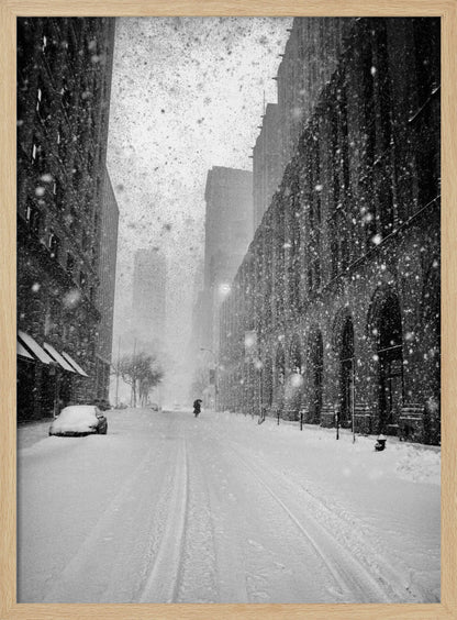 New York Walker in Blizzard - Poster / Art Print
