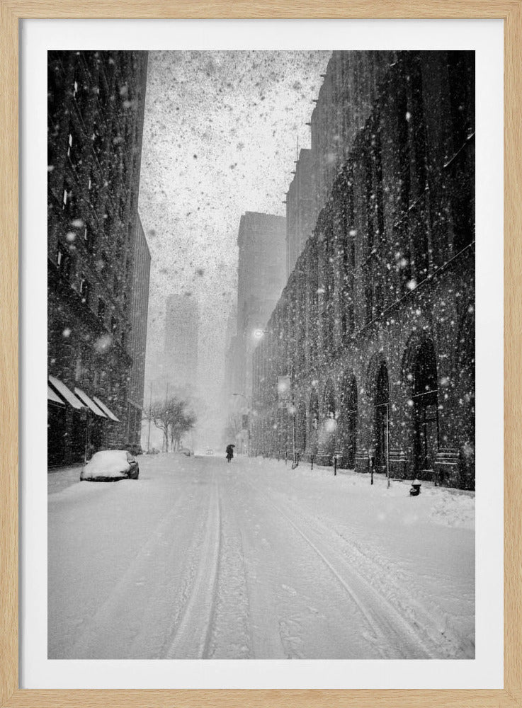 New York Walker in Blizzard - Poster / Art Print