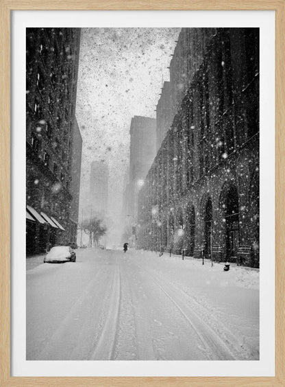 New York Walker in Blizzard - Poster / Art Print