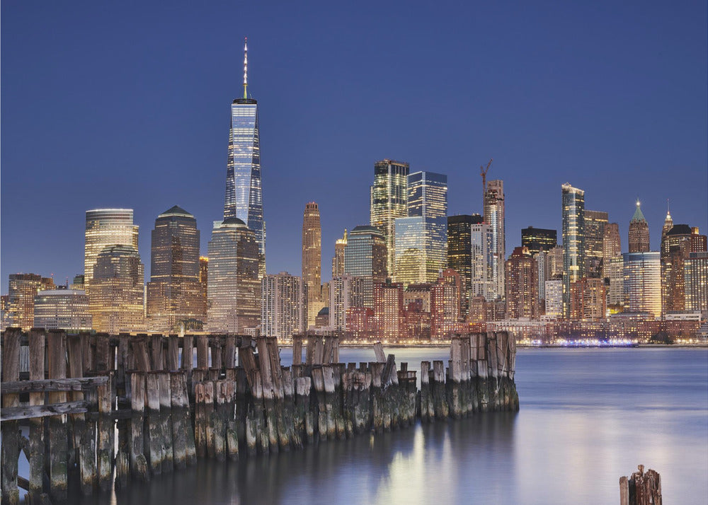 Manhattan Skyline at night - Poster / Art Print