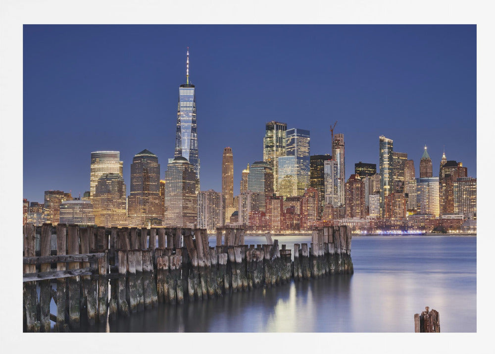 Manhattan Skyline at night - Poster / Art Print