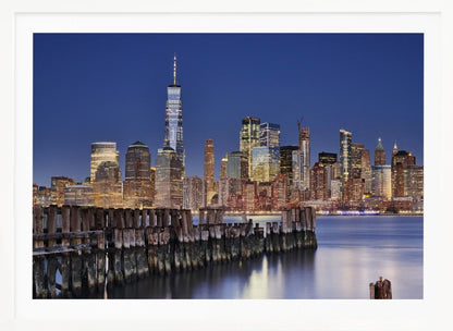 Manhattan Skyline at night - Poster / Art Print
