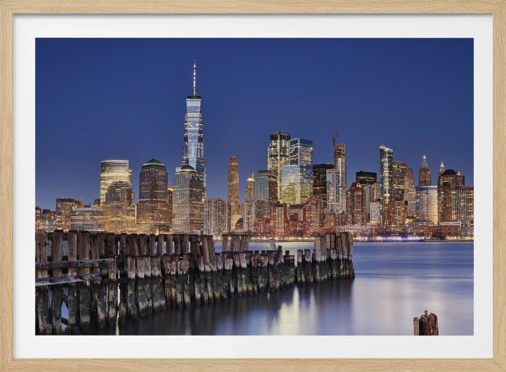 Manhattan Skyline at night - Poster / Art Print