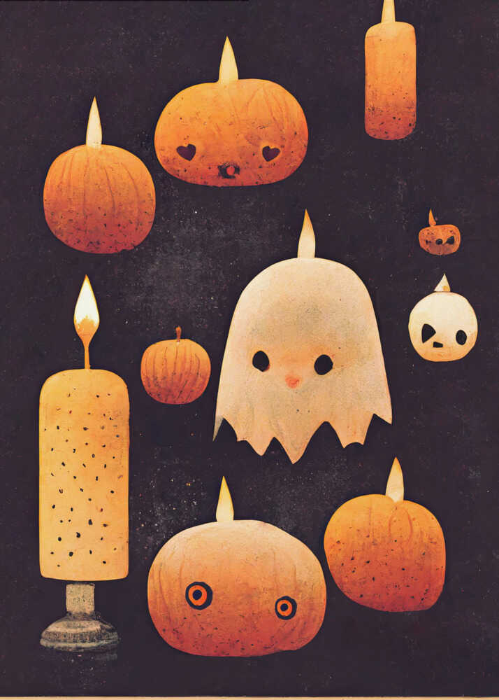 Haunted Pumpkin Glow - Poster / Art Print