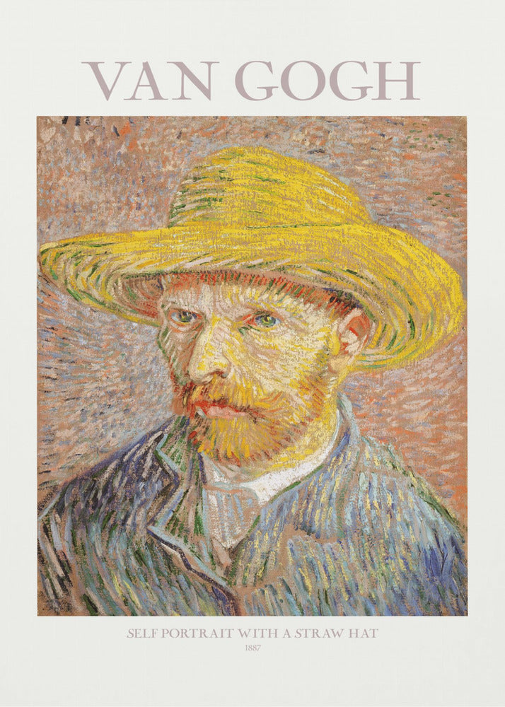 Self Portrait With Straw Hat - Poster / Art Print