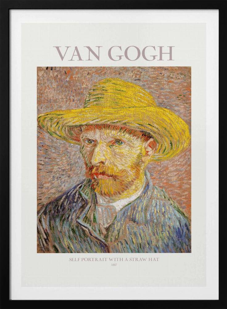 Self Portrait With Straw Hat - Poster / Art Print
