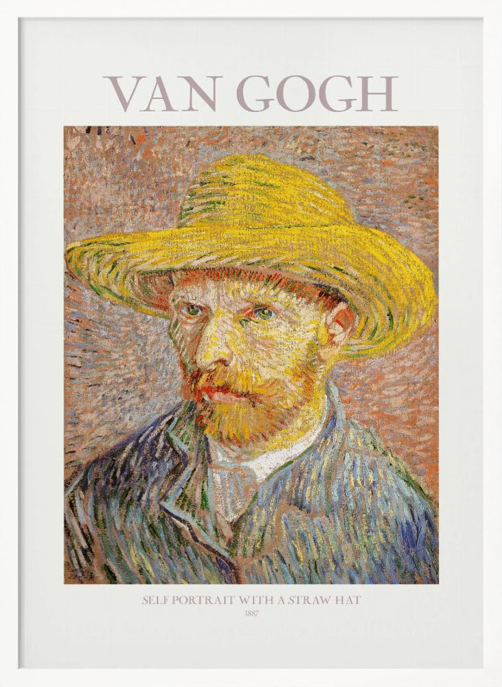 Self Portrait With Straw Hat - Poster / Art Print