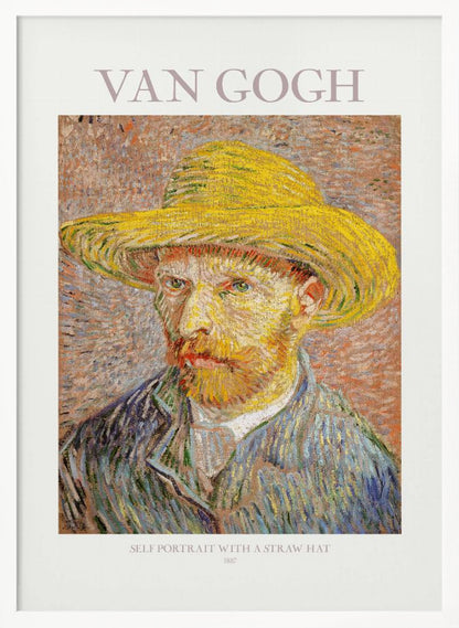 Self Portrait With Straw Hat - Poster / Art Print