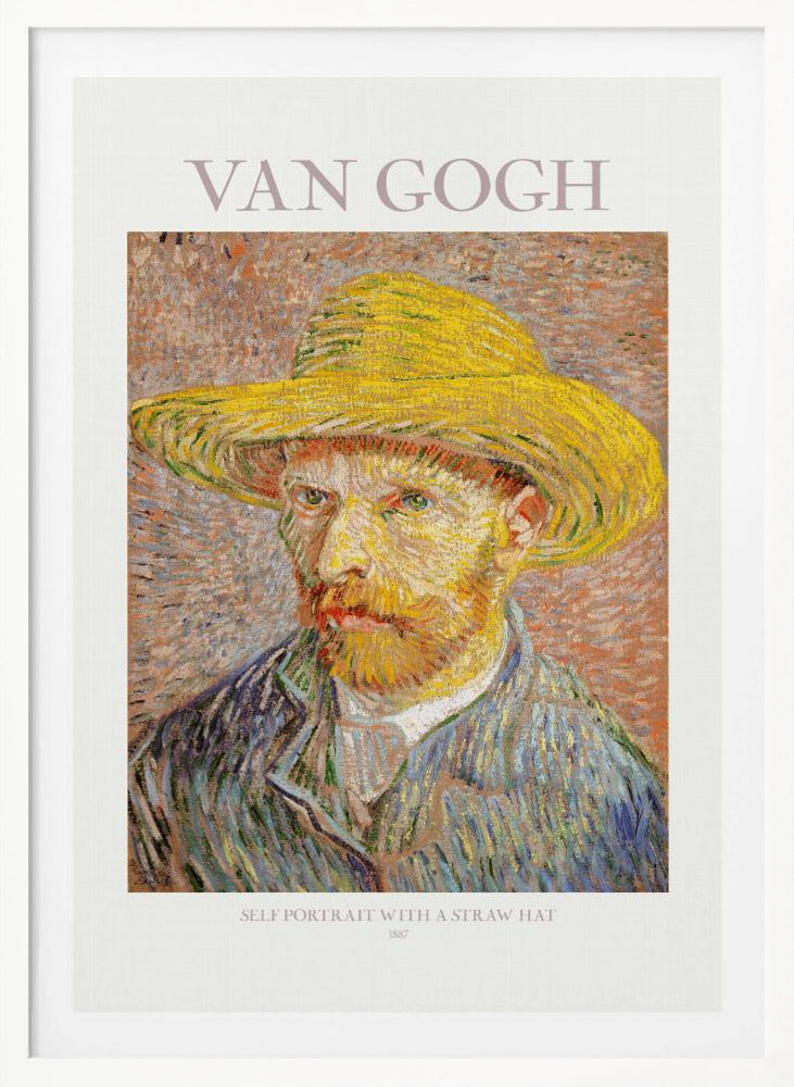 Self Portrait With Straw Hat - Poster / Art Print