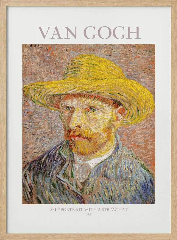 Self Portrait With Straw Hat - Poster / Art Print