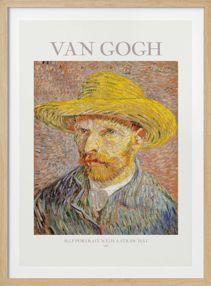 Self Portrait With Straw Hat - Poster / Art Print