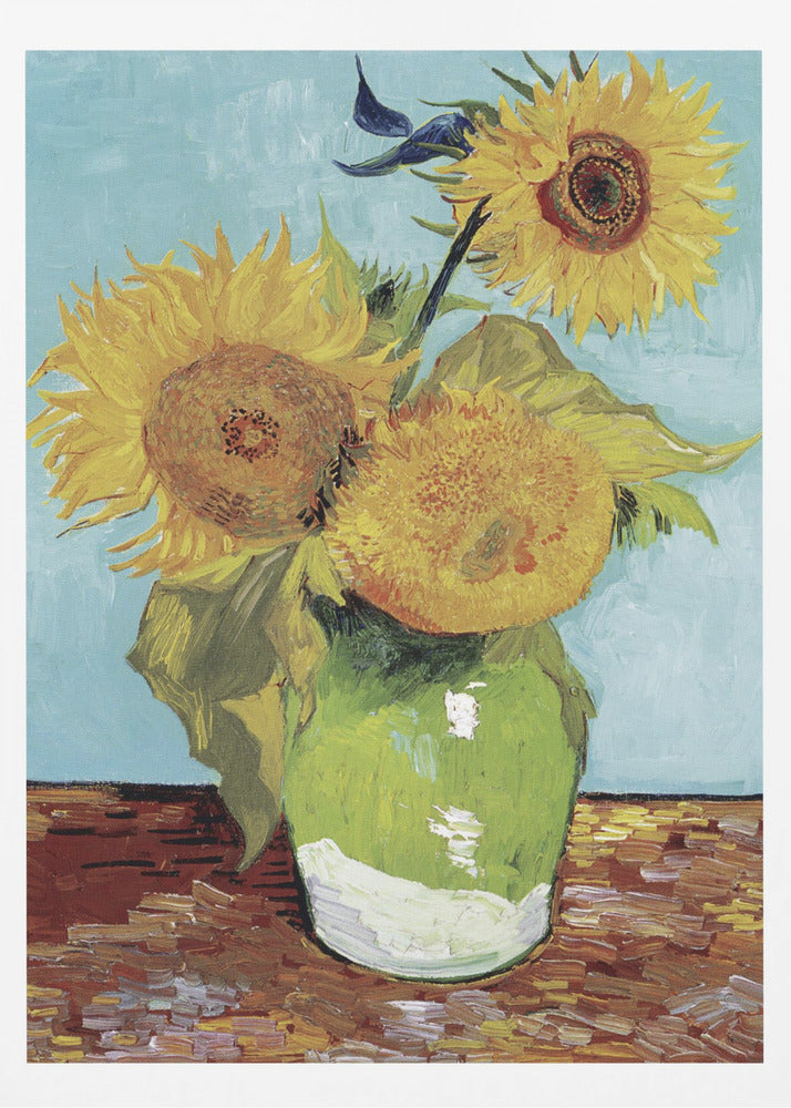 Vase With Three Sunflowers - Poster / Art Print
