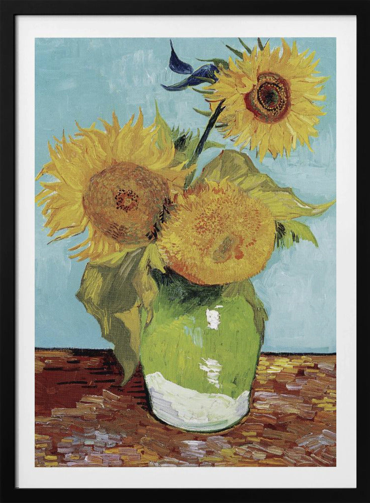 Vase With Three Sunflowers - Poster / Art Print
