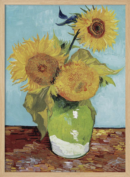 Vase With Three Sunflowers - Poster / Art Print
