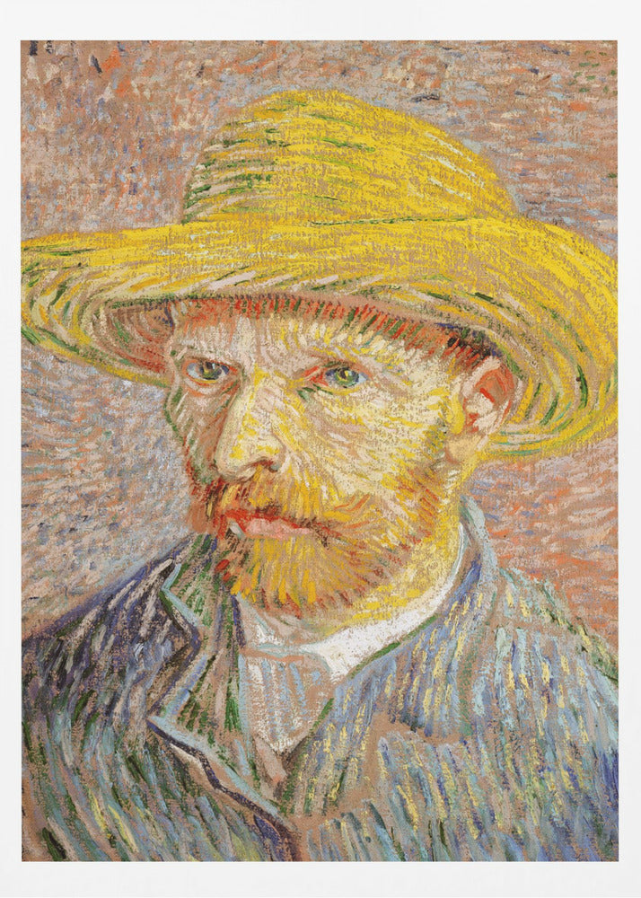Self Portrait With Straw Hat - Poster / Art Print