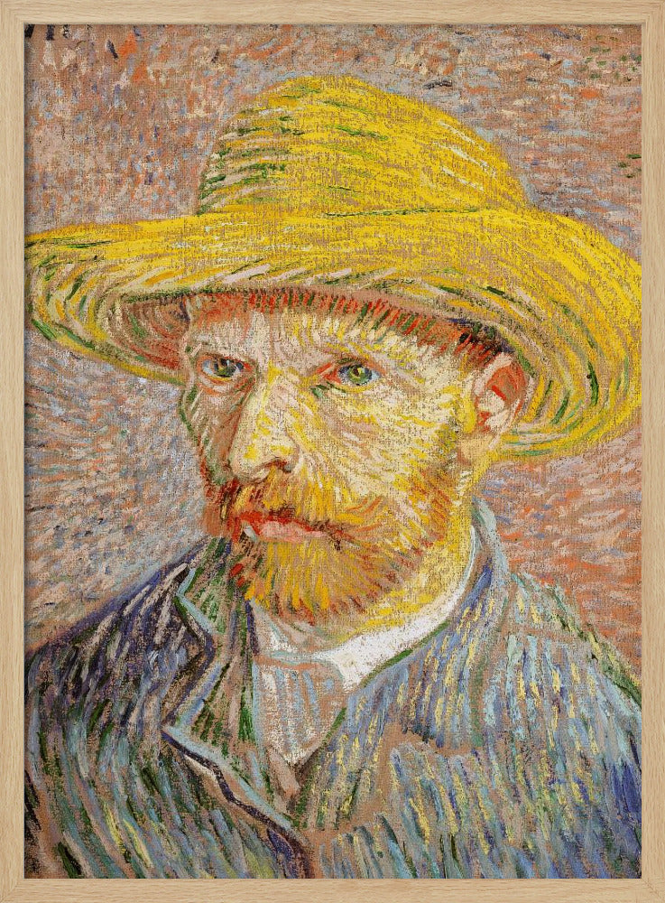 Self Portrait With Straw Hat - Poster / Art Print