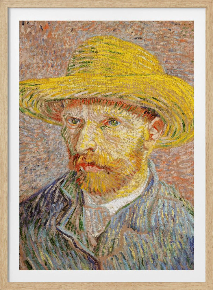 Self Portrait With Straw Hat - Poster / Art Print