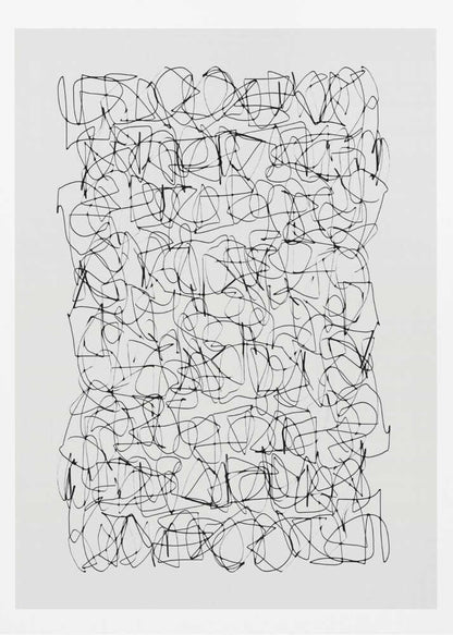 Detailed view of intricate electronic circuitry on a poster, featuring green and blue lines on a dark background.