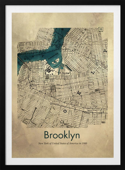 Brooklyn karta - Poster / Art Print