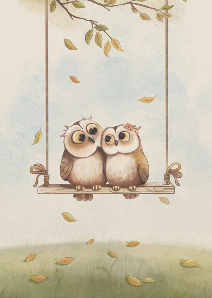 Owls in love - Poster / Art Print