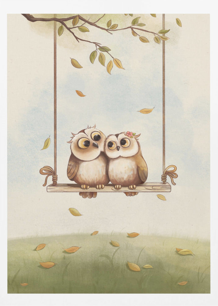 Owls in love - Poster / Art Print