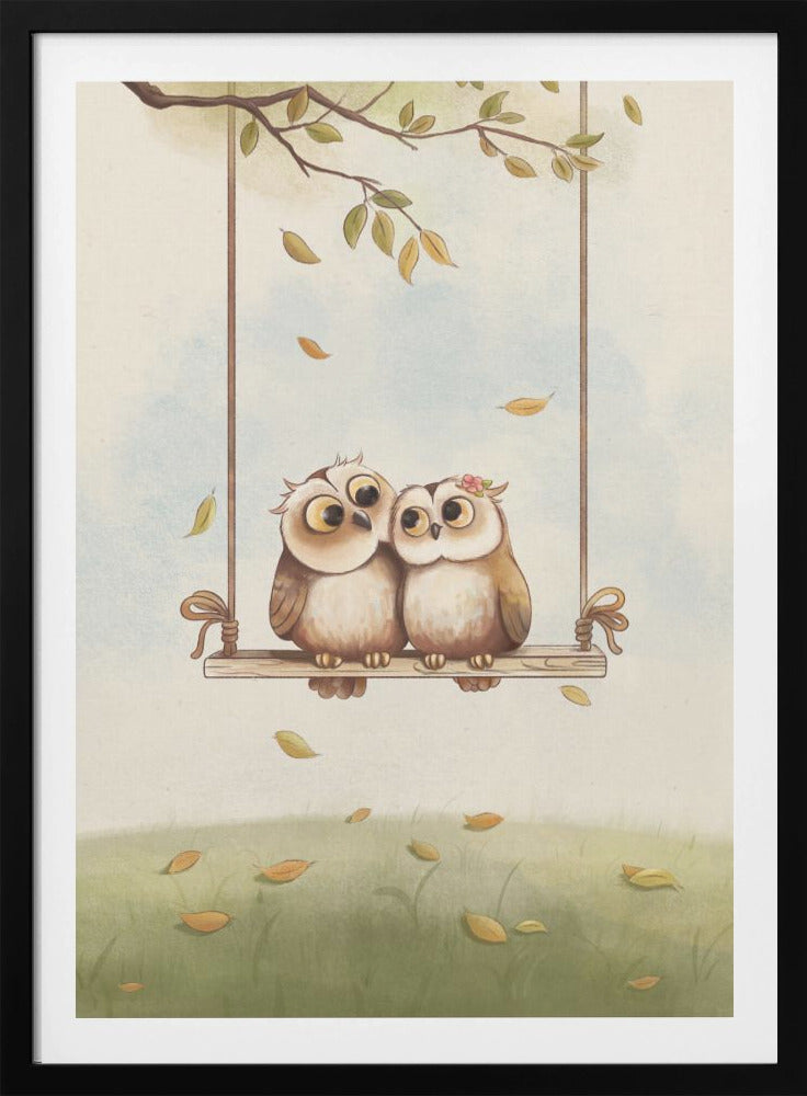 Owls in love - Poster / Art Print