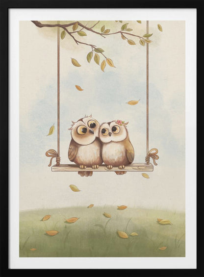 Owls in love - Poster / Art Print
