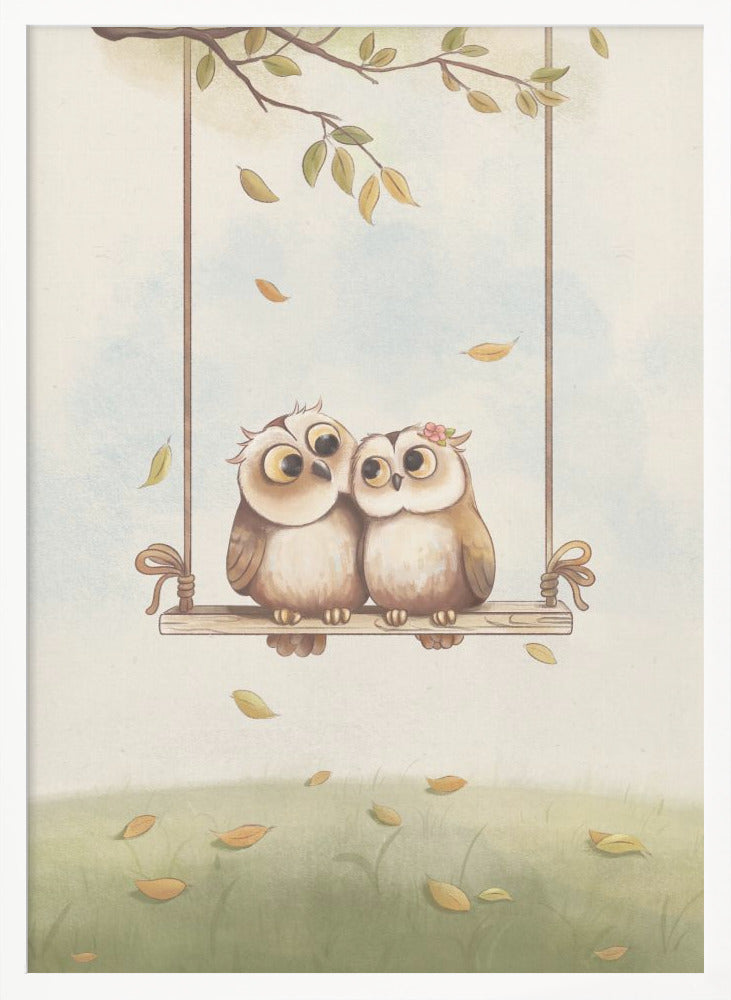 Owls in love - Poster / Art Print