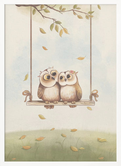 Owls in love - Poster / Art Print