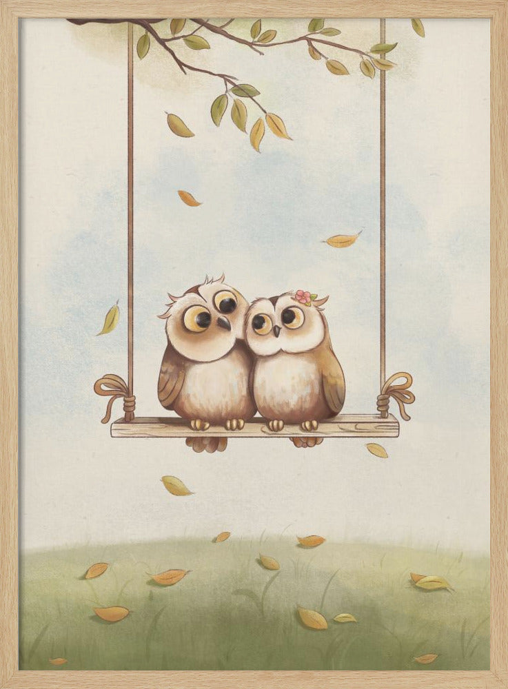 Owls in love - Poster / Art Print