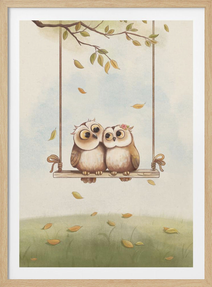 Owls in love - Poster / Art Print
