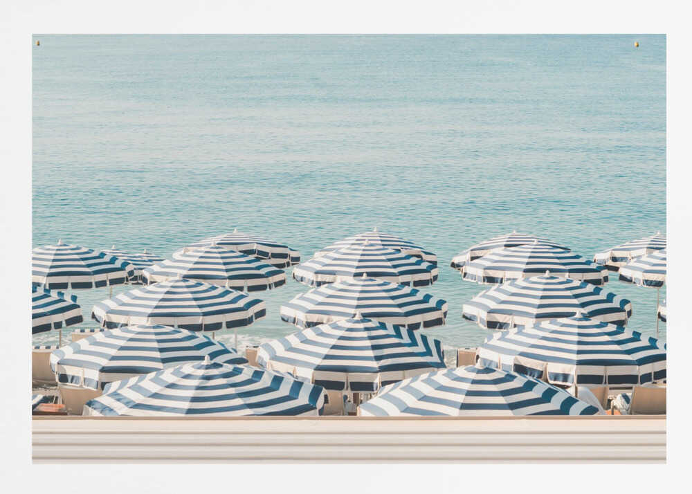 Striped Beach Umbrellas - Poster / Art Print