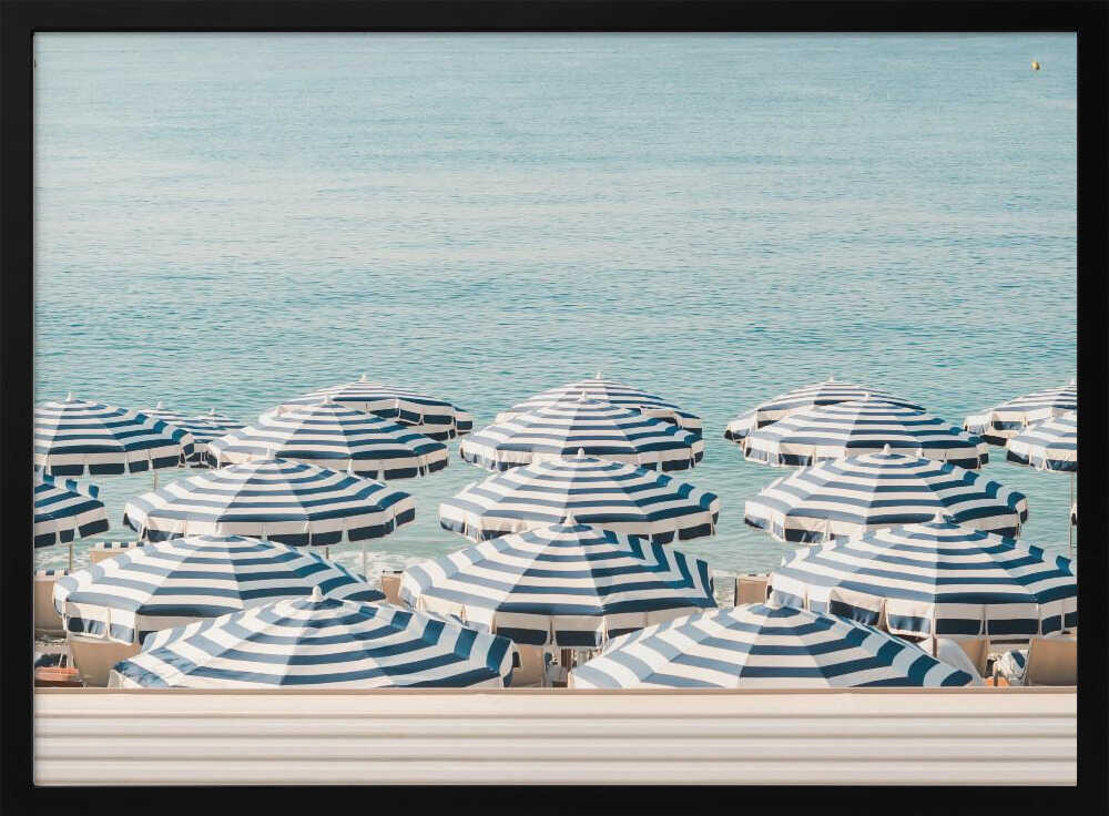 Striped Beach Umbrellas - Poster / Art Print