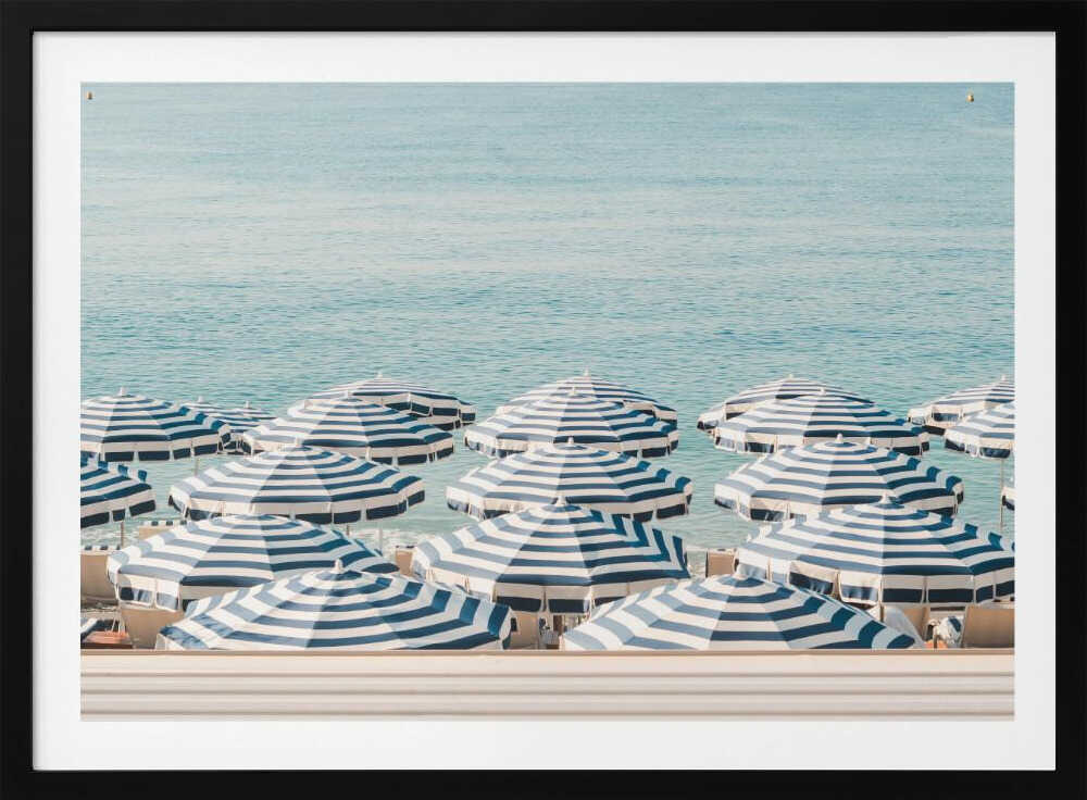 Striped Beach Umbrellas - Poster / Art Print