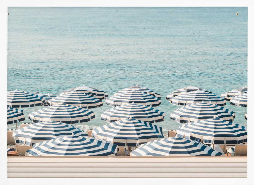 Striped Beach Umbrellas - Poster / Art Print