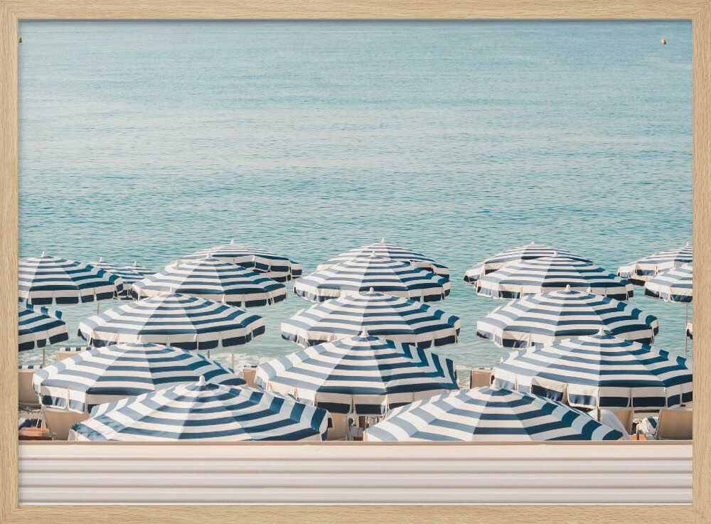 Striped Beach Umbrellas - Poster / Art Print
