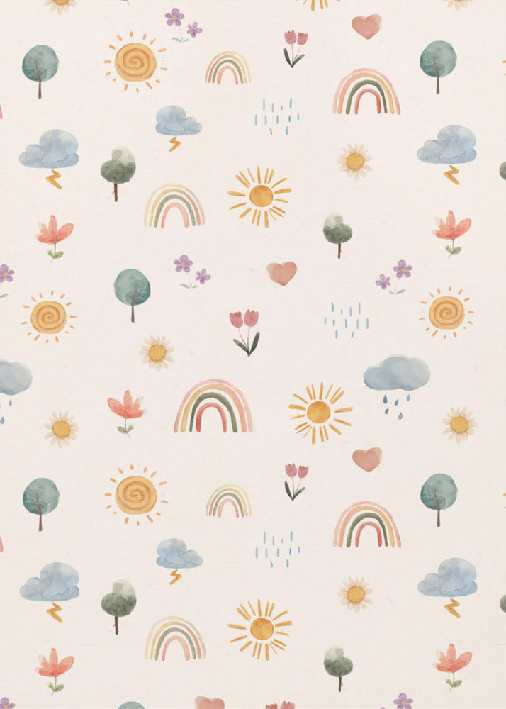 Seasonal Stickers Pattern - Poster / Art Print