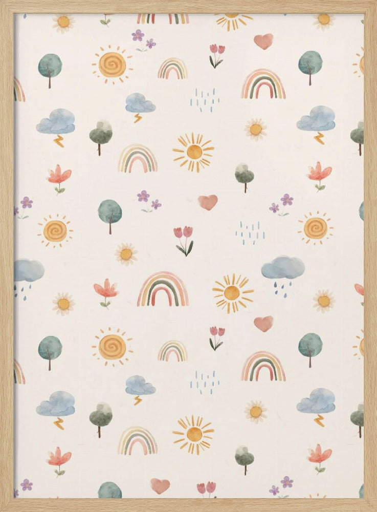 Seasonal Stickers Pattern - Poster / Art Print