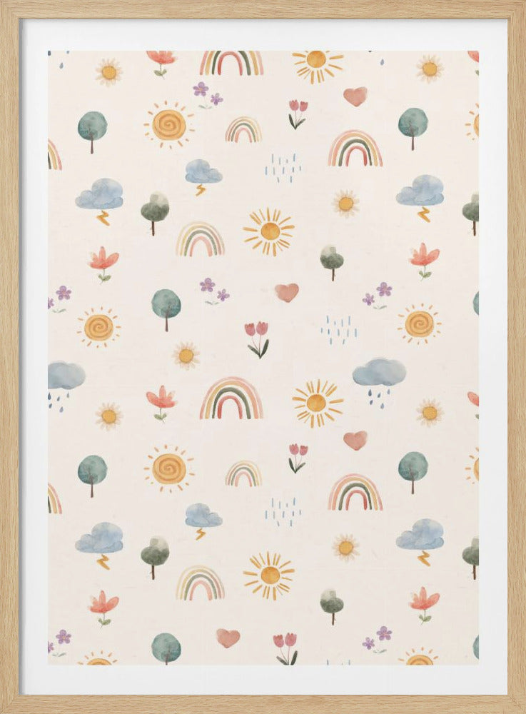 Seasonal Stickers Pattern - Poster / Art Print