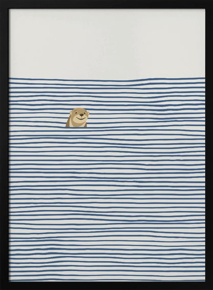 Otter in the Waves - Poster / Art Print