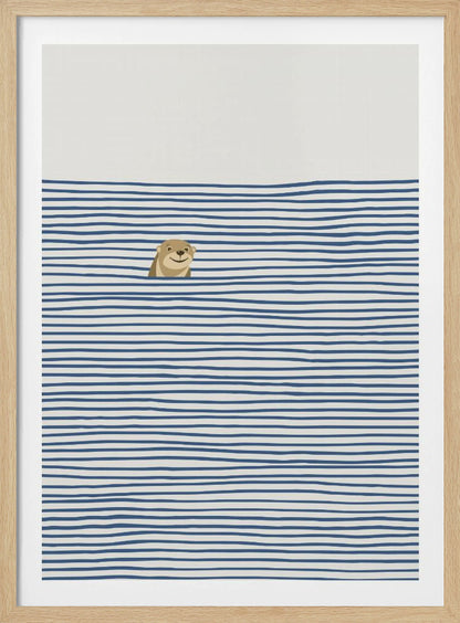 Otter in the Waves - Poster / Art Print