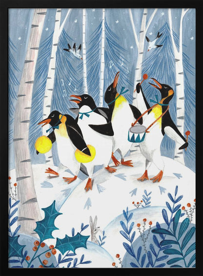 Penguins make music in the forest - Poster / Art Print