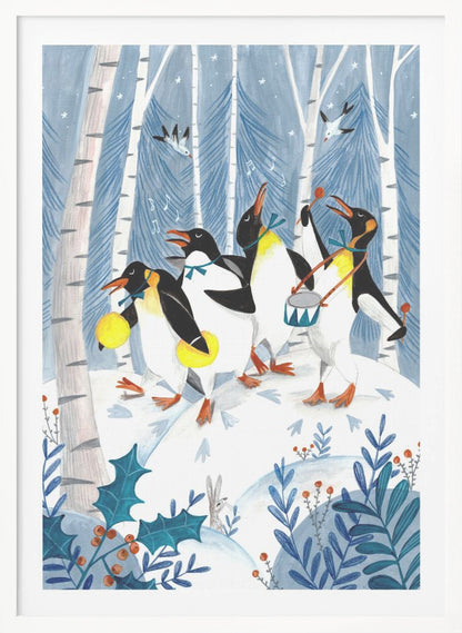 Penguins make music in the forest - Poster / Art Print