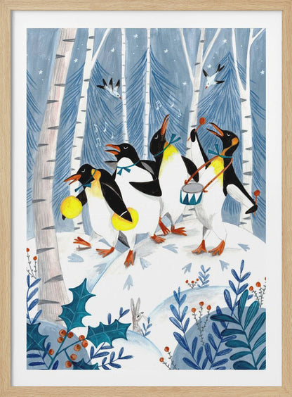 Penguins make music in the forest - Poster / Art Print