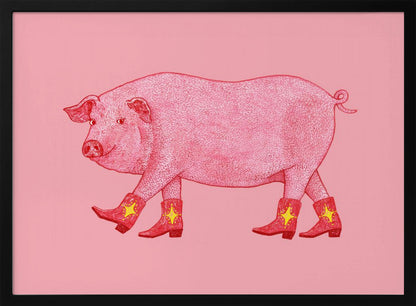 Marjorie the Cowgirl Pig - Poster / Art Print