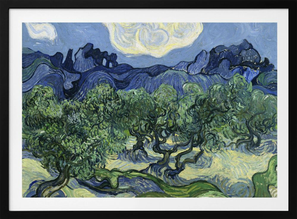 Vincent Van Gogh's Olive Trees With the Alpilles In the Background (1889) - Poster / Art Print