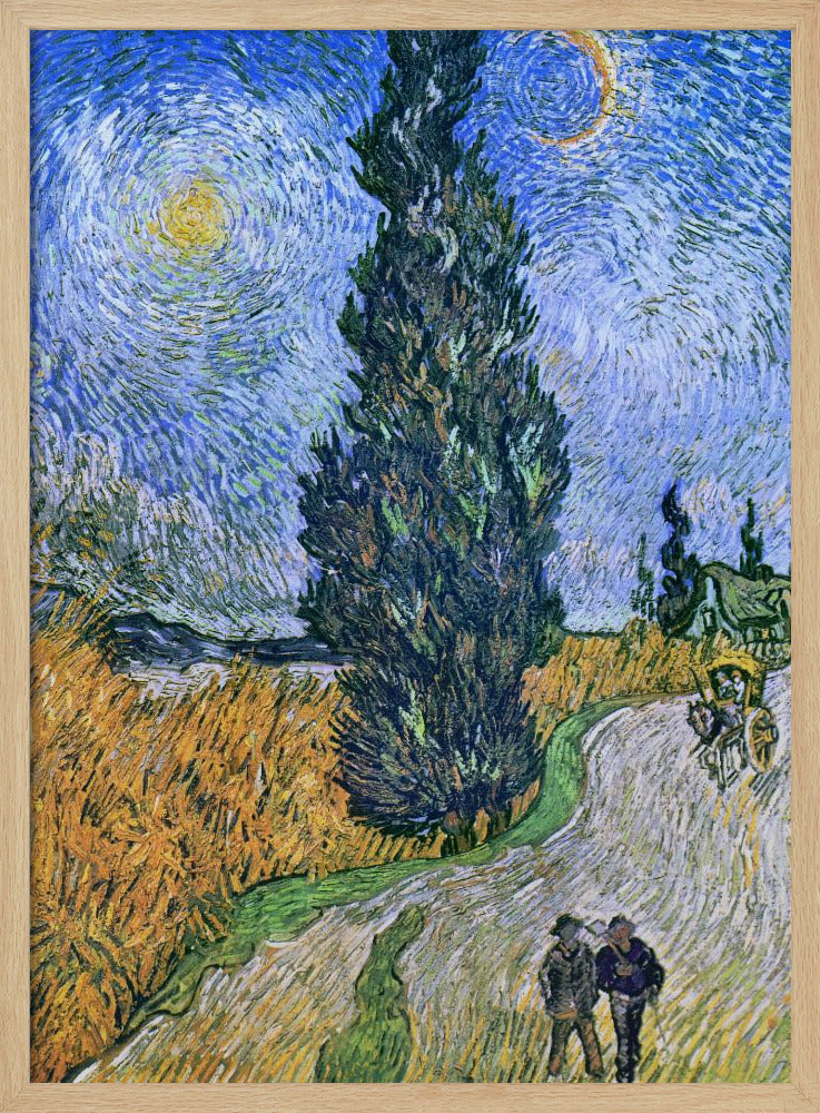 Vincent Van Gogh's Road With Cypress and Star 1890 - Poster / Art Print