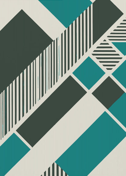 Geometric Teal - Poster / Art Print