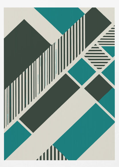 Geometric Teal - Poster / Art Print